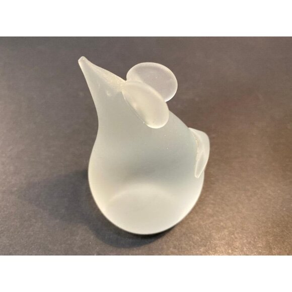Mouse Paperweight Figurine Satin Frosted Art Glass Modernist - Picture 8 of 11